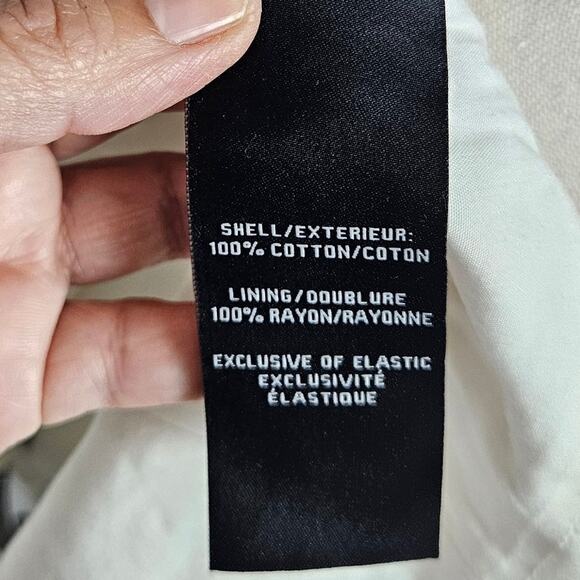 For All Mankind Dress Women Large White Eyelet Cotton Puff Sleeve Midi Cottage - Picture 8 of 11